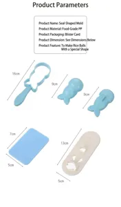 DIY seal rice ball mold detail view, food grade PP kitchen baking tool components.