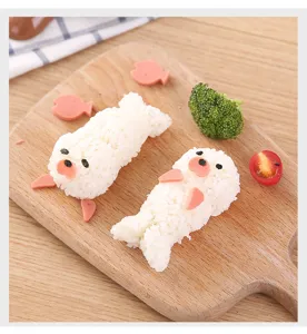 Cute seal rice ball mold food bento maker sushi DIY kitchen tool for kids cute food styling setup