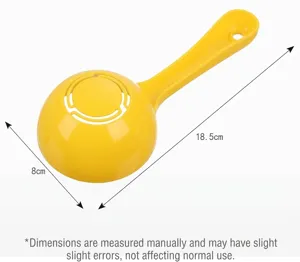 Gelber Reisloeffel Plastik Form, rundes Kuechenwerkzeug fuer Curry und Sushi, 18.5cm lang.