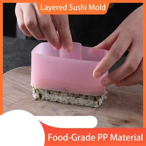 Geschichtete Sushi Form lebensmittelechtes PP Reisball Maker DIY Kuche Backen Werkzeug