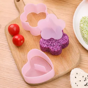 Silikon Bento Reis Form Set Herz und Blumen Form Sushi Maker für Küche Kochen Backen Werkzeug