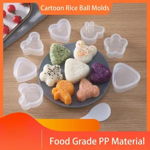DIY Cartoon Reisbälle Form Set Plastik Sushi Maker Küche Bento Backen Werkzeug Löffel