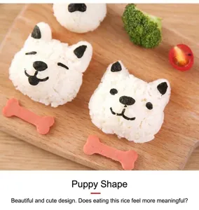 Molde de bola de arroz de perro lindo DIY maquina de sushi bento para ninos bonitos