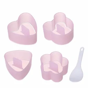 Set di stampi per polpette di riso carini con cucchiaio per bento sushi rosa cucina