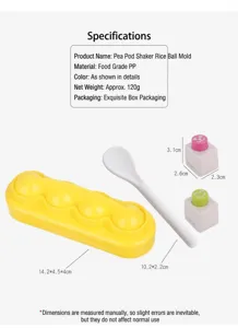 4-Ball Reisbälle Form Set mit Löffel und Prägewerkzeugen, perfekt für DIY-Sushi-Zubereitung.