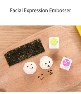 Detailansicht des kreativen Sushi-Reisbällchen-Prägeform-Sets für die Bento-Dekoration.