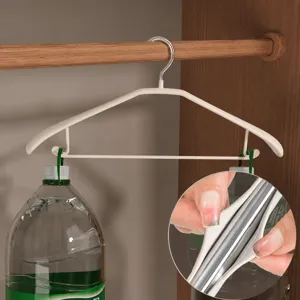 Non-slip wide shoulder clothes hanger with manganese steel core heavy duty coat storage rack