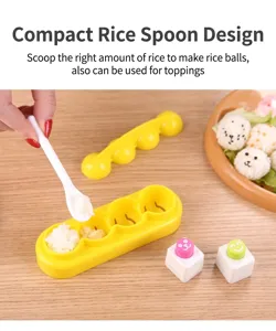 4-Kugel Reisbällchen Form Set mit Löffel und Präger, DIY Sushi Maker für Küchenwerkzeuge.