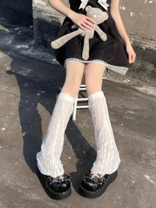 Weisse Spitzen Beinstulpen süsser JK Stil Schlag Socken Abdeckungen Sommer dünn atmungsaktiv