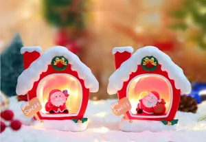 Kerst kerstman hars nachtlampje schattige bureaudecoratie voor feestelijke vakantiecadeaus.