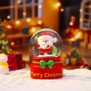 Christmas glowing snow globe cute Santa Claus night light holiday gift tabletop decor ornament