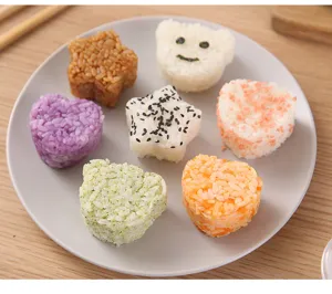 Set stampo per polpette di riso cartone animato, sushi maker forme cuore orso stella per bento