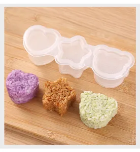 Set stampo per riso sushi DIY con forme di cuore stella e orso per cucina e dolci.