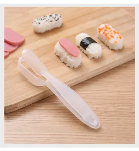 Transparent plastic hand sushi mold kitchen DIY rice ball maker tool fine detail view