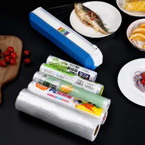 Dispenser per pellicola trasparente con organizzatore magnetico da cucina per cibo.
