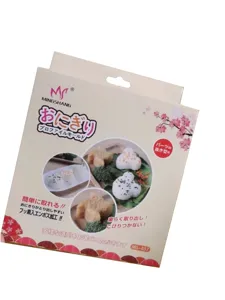 Detail view of the animal rice ball mold packaging box, featuring non-stick design for sushi.