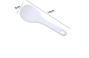 Pratico cucchiaio per riso in plastica bianca antiaderente attrezzo cucina 14x5cm