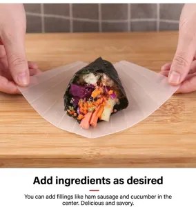 Molde para sushi DIY rollo de arroz y herramienta de embalaje con film de plástico