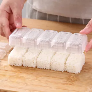 Stampo per polpette di riso sushi a 5 scomparti plastica trasparente utensile da cucina