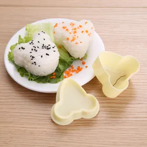 DIY animal rice ball mold set, cute bear shape sushi maker tool for bento lunch box baking.