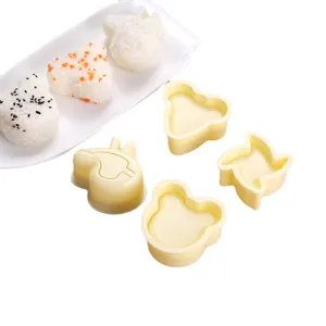 DIY cartoon rice ball mold set, cute animal sushi molds for kids, kitchen baking tool main image.
