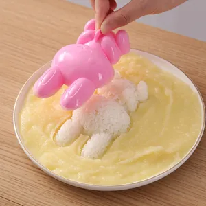 DIY Cartoon Rabbit Rice Ball Mold Plastic Bento Sushi Maker Cute Animal Shape Kitchen Baking Tool For Kids