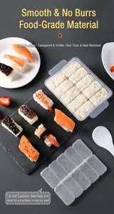 Japanisches Sushi-Form-Set 10-Fächer Reisbälle Maker Küchenwerkzeug lebensmittelecht