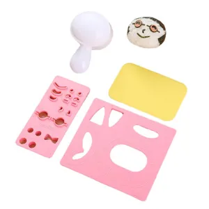 Cartoon rice ball mold set DIY sushi maker cute food press kitchen baking tool for kids home use
