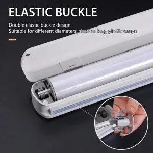 Dispensador cortador de film transparente con doble hebilla de resorte para cocina