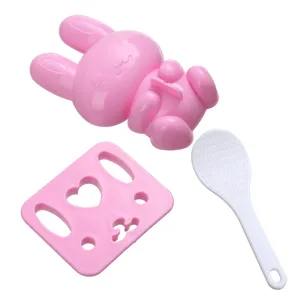 DIY cartoon rabbit sushi rice mold set kitchen bento making tool with paddle and cutter