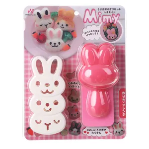 Niedliche Cartoon Kaninchen Reisbällchen Form Set, Kunststoff Bento Sushi Maker für Küche DIY.