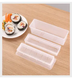Molde de sushi transparente para rollos gruesos, vista detallada ideal para cocina y repostería.