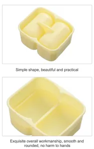 Two-compartment cylindrical rice ball mold, plastic DIY sushi making kitchen tool for bento.