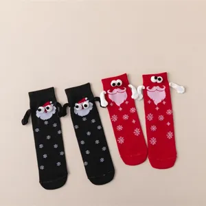 Chaussettes de Noël mignonnes avec aimant pour se tenir les mains drôles cadeaux d'hiver