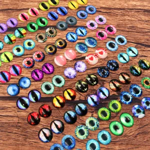 Round glass cabochon eye patches for DIY craft dolls and animal toys making supplies.