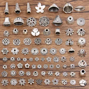 Antiek Zilver Zinklegering Bloem Afstandskralen Holle Kraalkappen Voor DIY Armband Ketting Handgemaakte Sieraden Maken