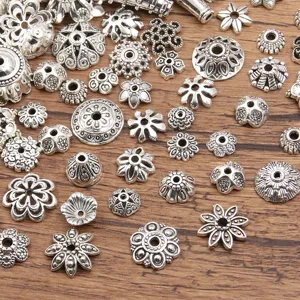 Antiek zilverlegering kralenkapjes bloem spacers DIY sieraden maken ambachtelijke benodigdheden