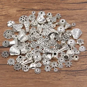 Antiek zilver bloemkappen legering DIY tussenkralen sieraden maken accessoires set