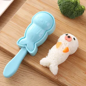 Cute seal shaped rice ball mold DIY sushi maker kitchen baking bento lunch tool kit