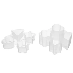 Set de moldes de bolas de arroz de plastico transparente con formas de corazon y estrella
