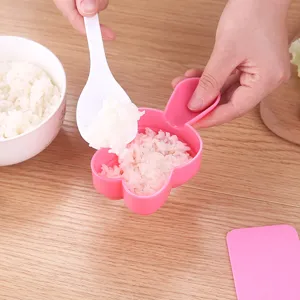 Süße Cartoon Kaninchen Reisbällchen Form Set für DIY Sushi, Bento und Kinder Mahlzeiten.