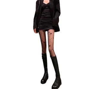 Damen Stern Fischnetz Strumpfhose schwarze Netzstrümpfe sexy Strumpfwaren Frühling Mode chic