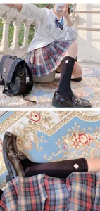 Japanse JK stijl kersenbloesem geborduurde kuitSokken, schattige studenten uniform sok.