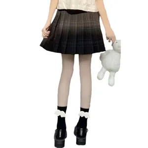 Japanese cute Lolita winged mid-calf socks for women sweet jk uniform black hosiery