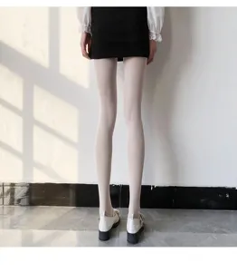Damen weisse gestrickte Strumpfhose japanischer JK Stil gerippte Strumpfhosen cute