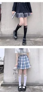 Cute Japanese JK Lolita style lace bow mid-calf socks sweet student daily wear fashion socks