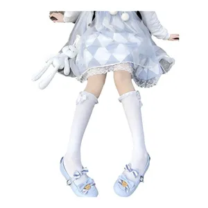 Japanese white lace bow mid-calf women socks Lolita sweet cute student casual hosiery main