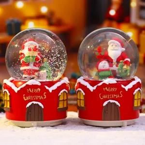 Weihnachtskugel Spieluhr Weihnachtsmann leuchtend Tischdekoration festliches Geschenk