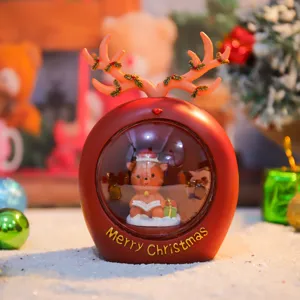 Christmas deer bear night light cute desktop ornament bedroom festive gift decoration 1pc