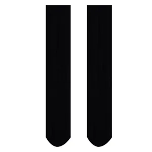 Classic solid color black knee high socks for women, smooth velvet material daily wear.